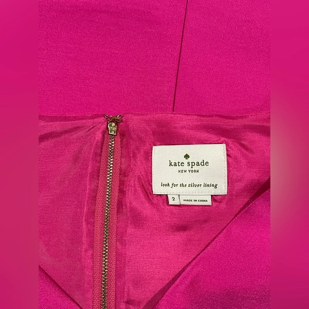 Kate Spade New York Dress Womens Origami A Line Pink Bow Size 2 - Picture 14 of 14